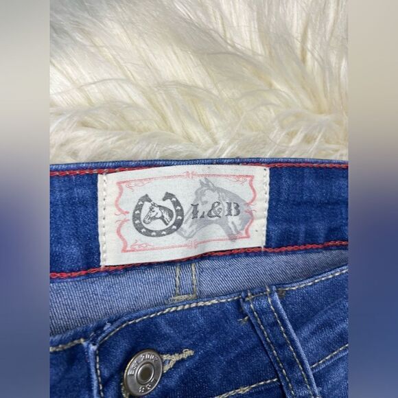 L&B Blue Denim leopard Animal Print Patch
Cuffed crop pants sz 6 - Picture 4 of 8